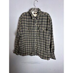Vtg 90s Route 66 M Flannel Shirt Jacket Warm Thermal Lining Shacket Blue Plaid